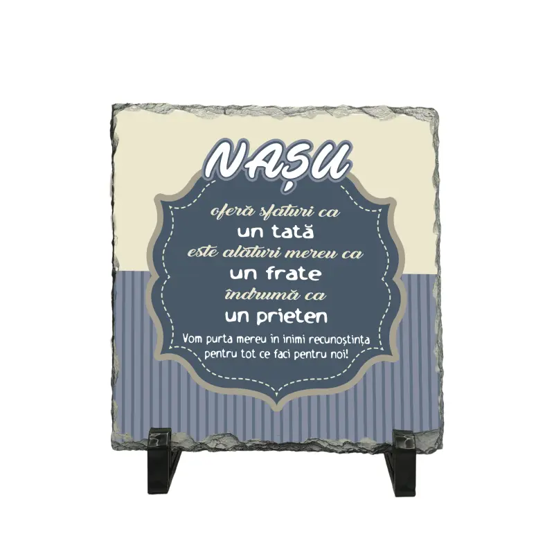 Nasu ofera sfaturi ca un..., piatra ardezie personalizata, cu mesaj model pa044